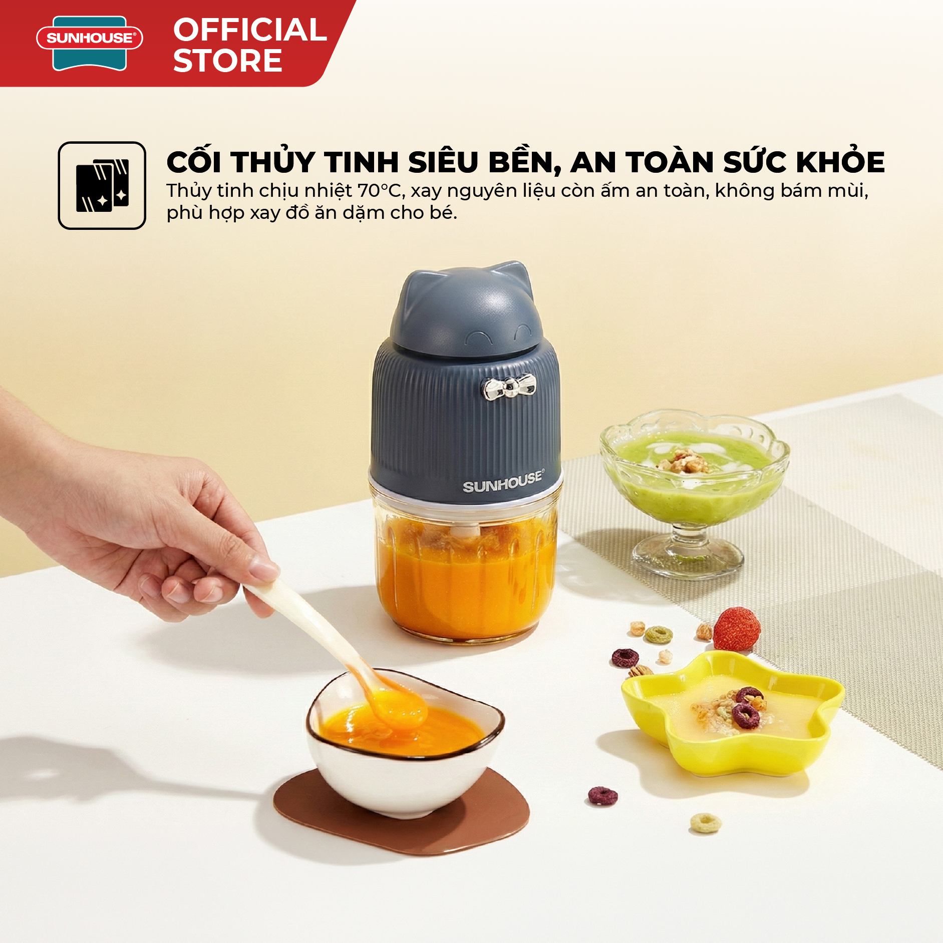 Máy xay thịt mini Sunhouse SHD5401 - Ảnh 2