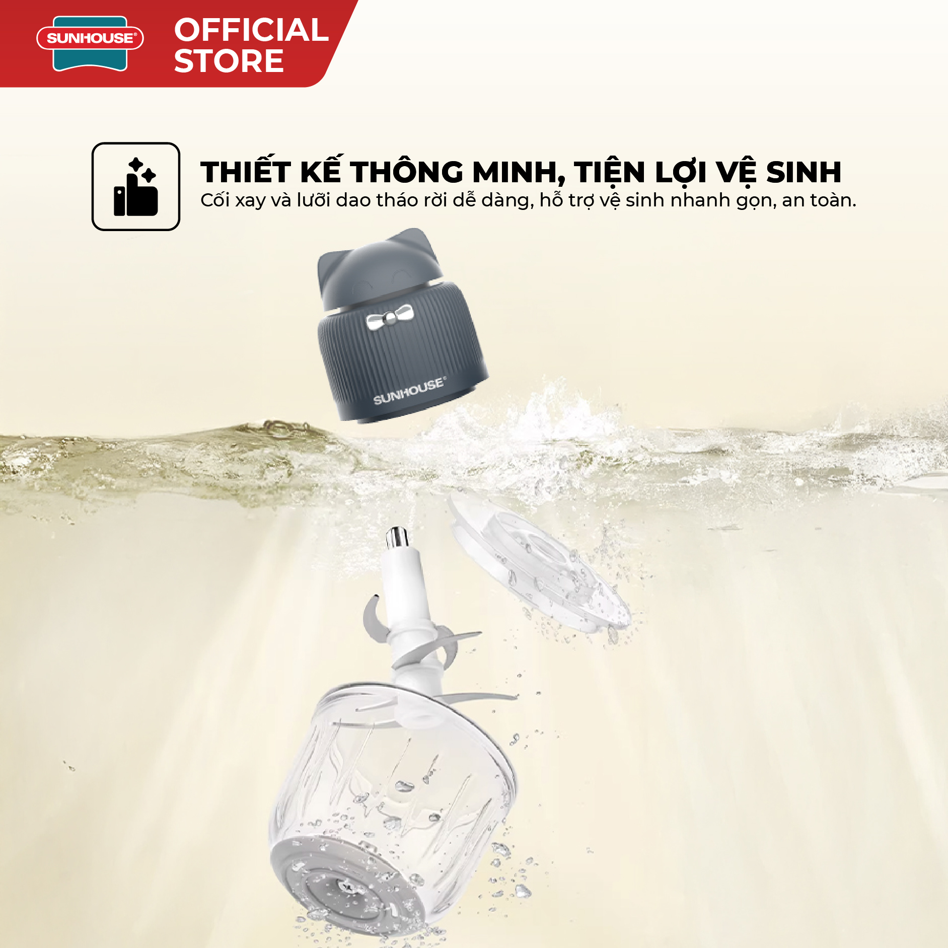 Máy xay thịt mini Sunhouse SHD5401 - Ảnh 5
