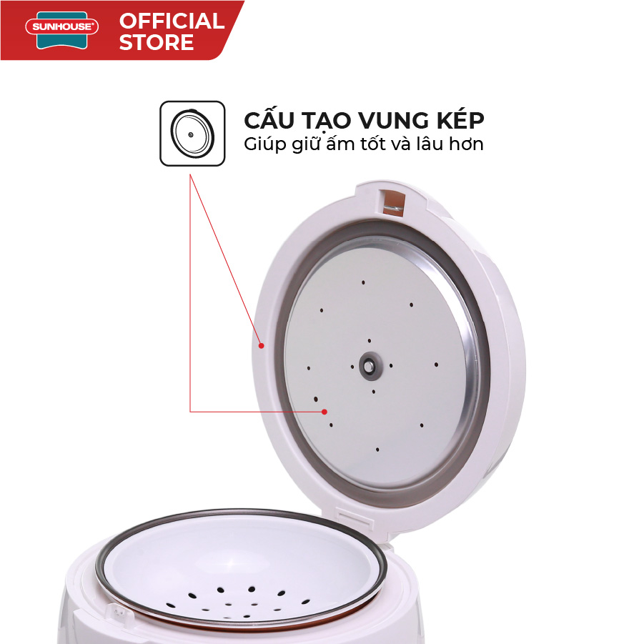 Nồi cơm điện 1.2L Sunhouse SHD8217W - Ảnh 4