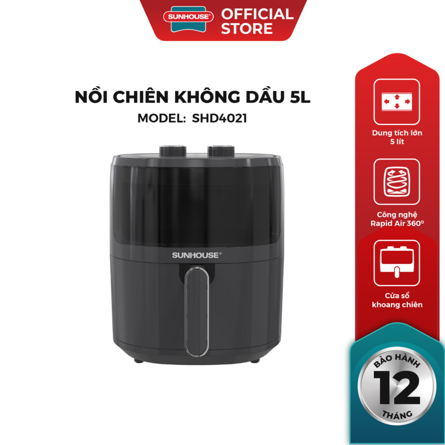 Nồi chiên không dầu 5L Sunhouse SHD4021