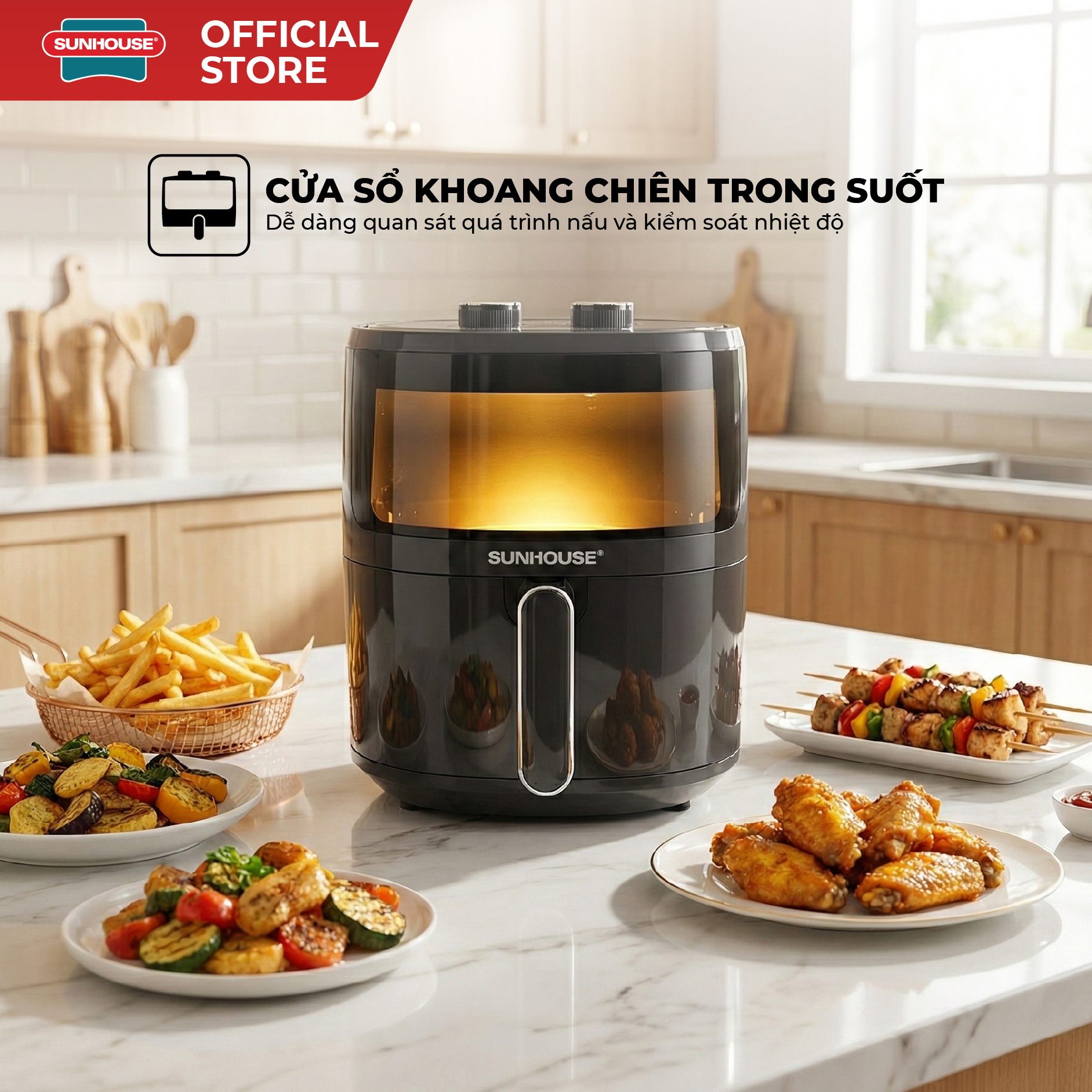 Nồi chiên không dầu 5L Sunhouse SHD4021 - Ảnh 3