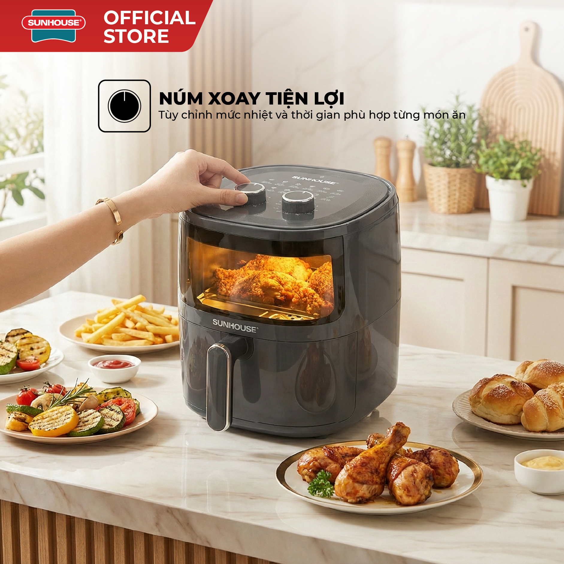 Nồi chiên không dầu 5L Sunhouse SHD4021 - Ảnh 4