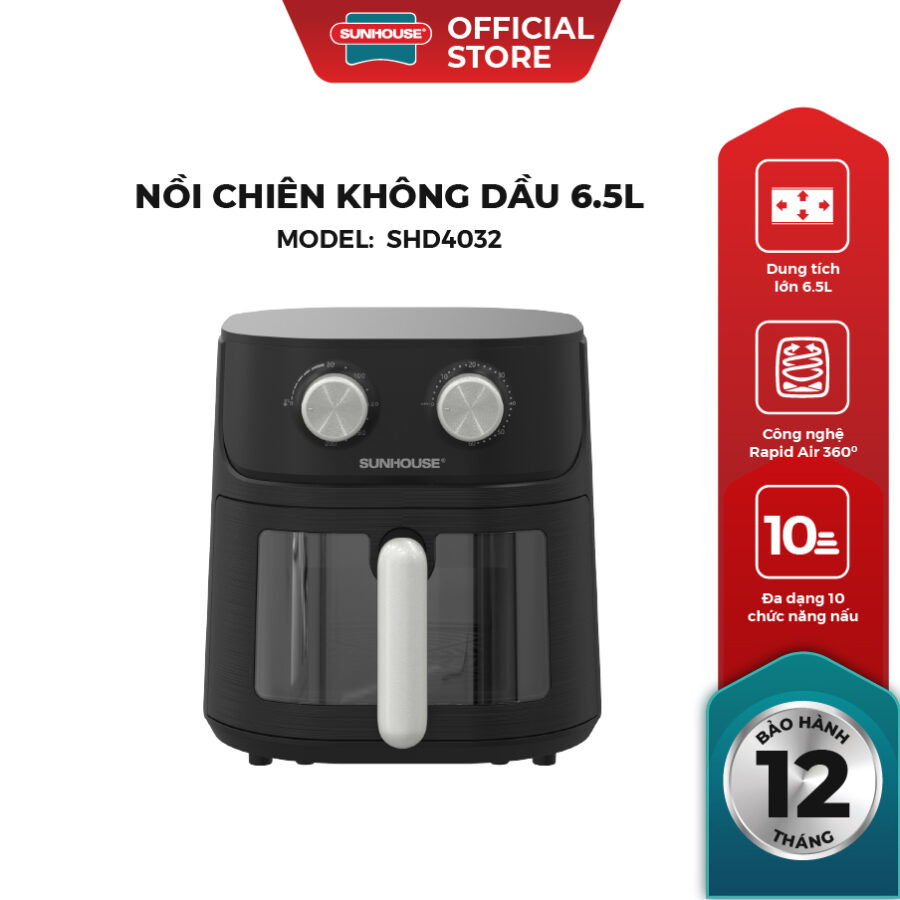 Nồi chiên không dầu 6.5L Sunhouse SHD4032