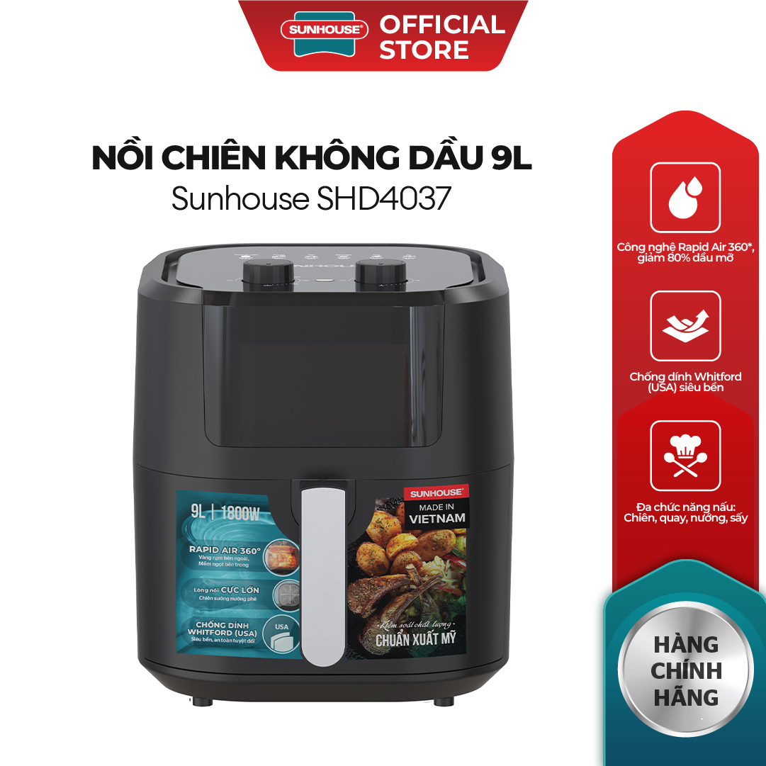 Nồi chiên không dầu 9L Sunhouse SHD4037