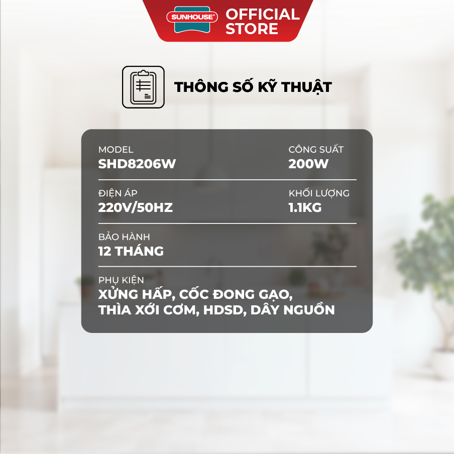 Nồi cơm điện 1.8L Sunhouse Mama SHD8667 - Ảnh 7