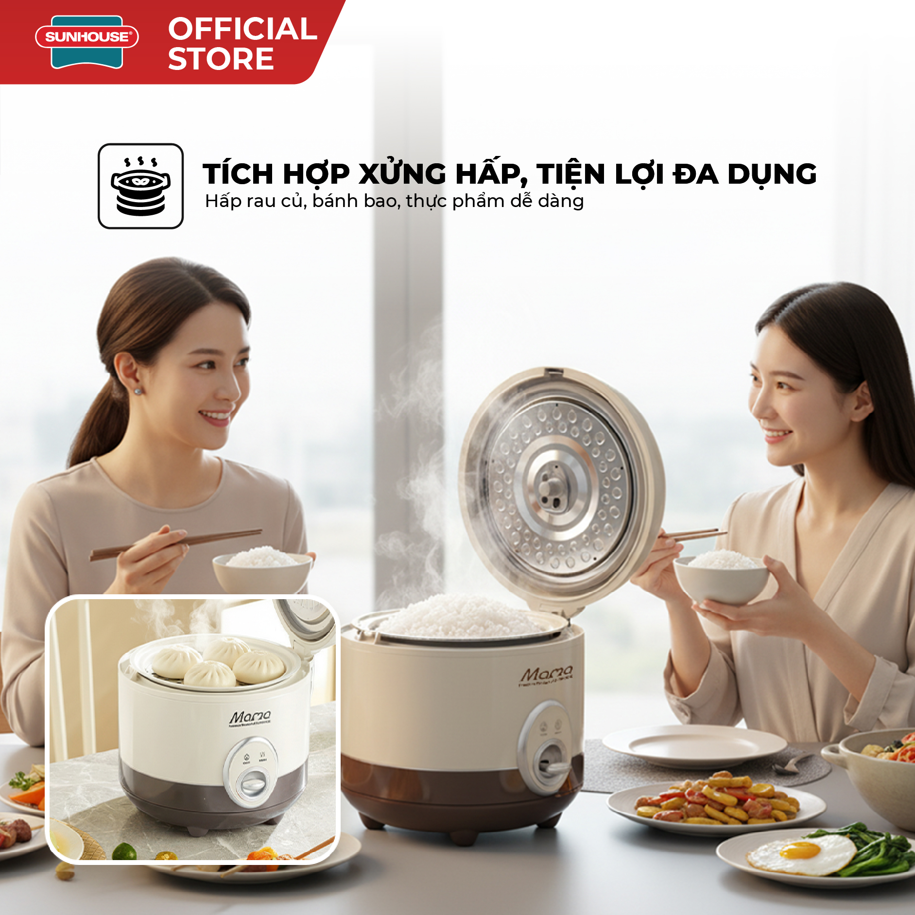 Nồi cơm điện 1.5L Sunhouse Mama SHD8277 - Ảnh 5