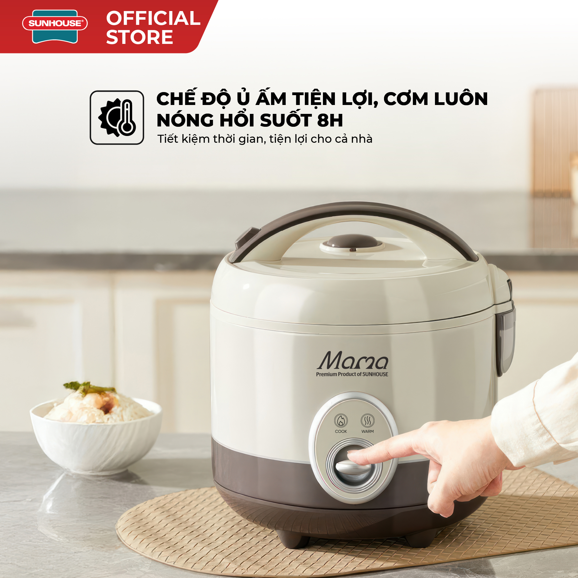 Nồi cơm điện 1.5L Sunhouse Mama SHD8277 - Ảnh 4