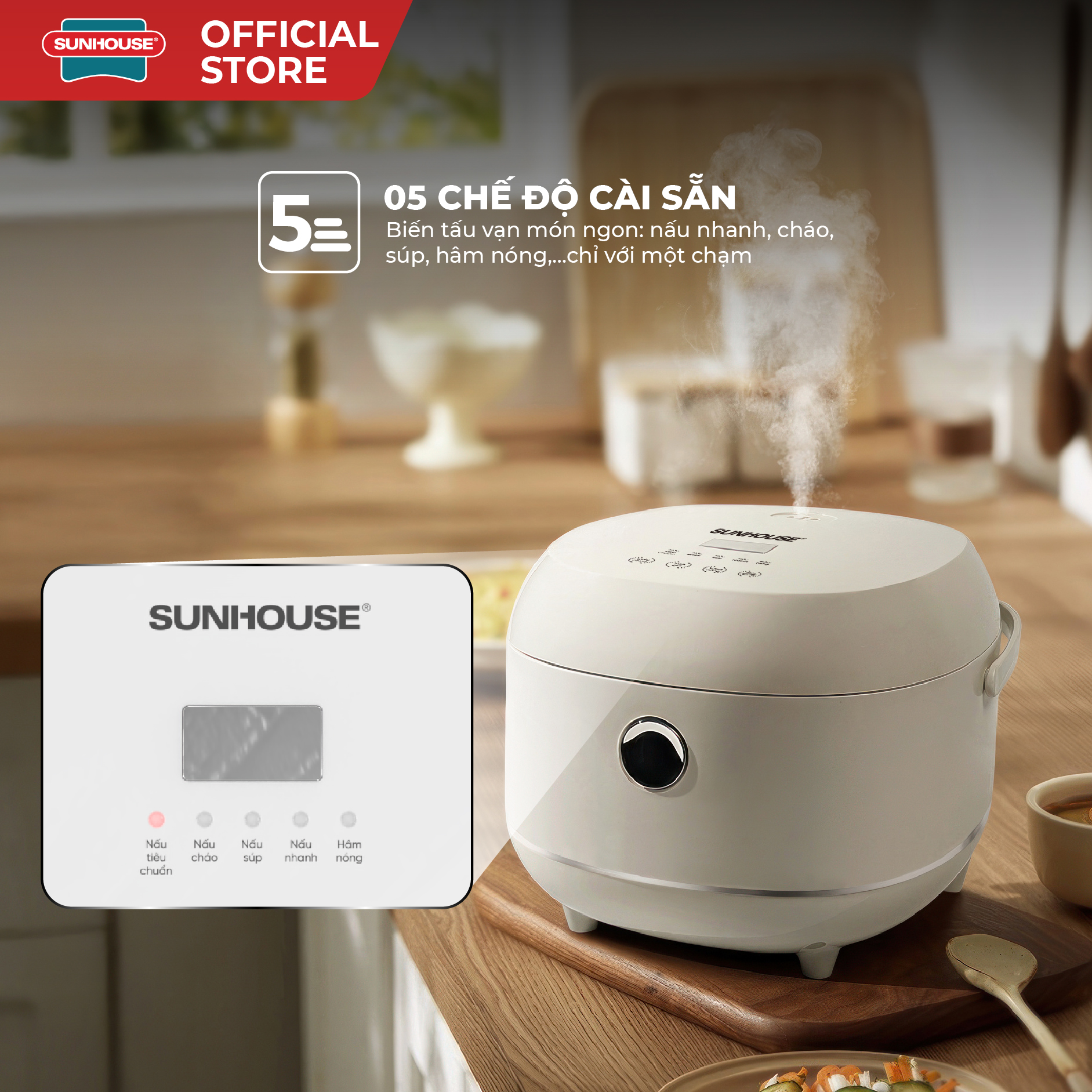 Nồi cơm điện tử 1L Sunhouse SHD8803 - Ảnh 2