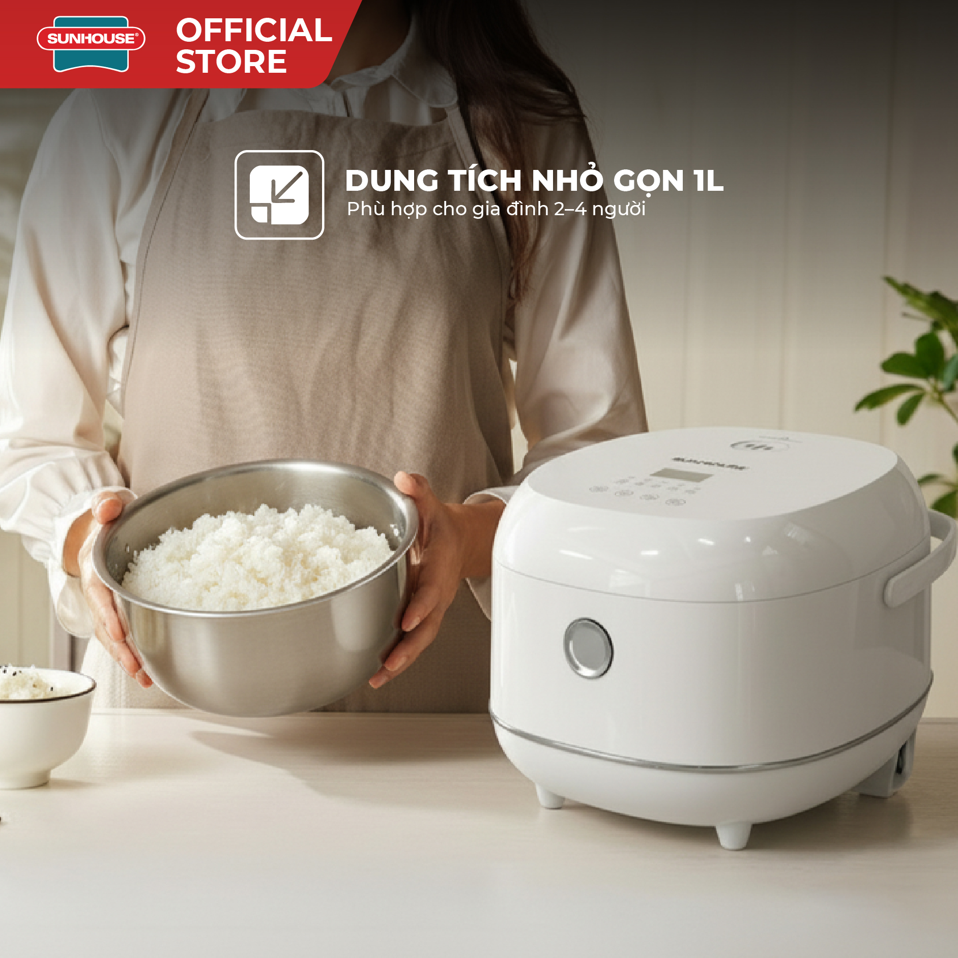 Nồi cơm điện tử 1L Sunhouse SHD8803 - Ảnh 4