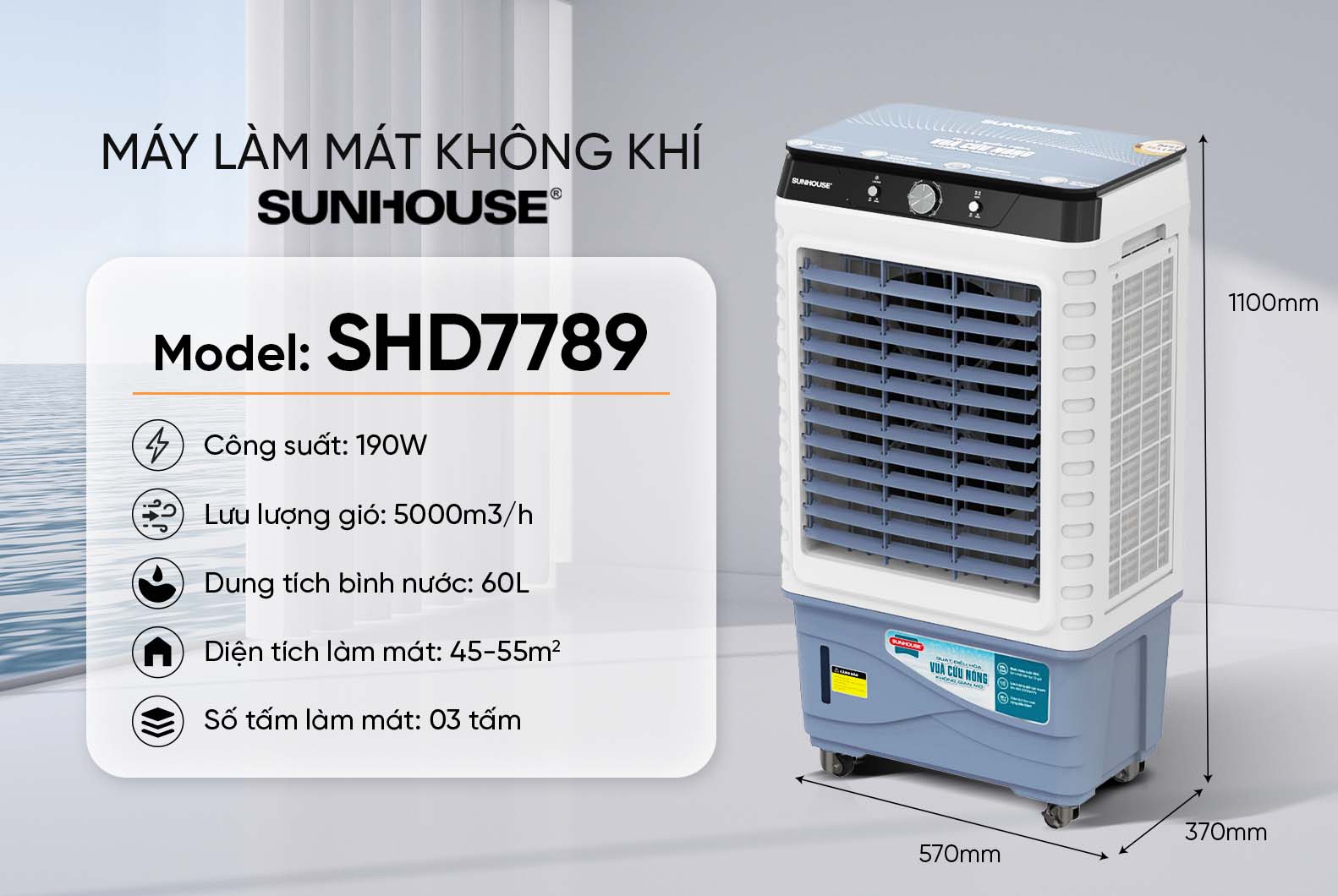 Máy làm mát không khí Sunhouse SHD7789 - Ảnh 6