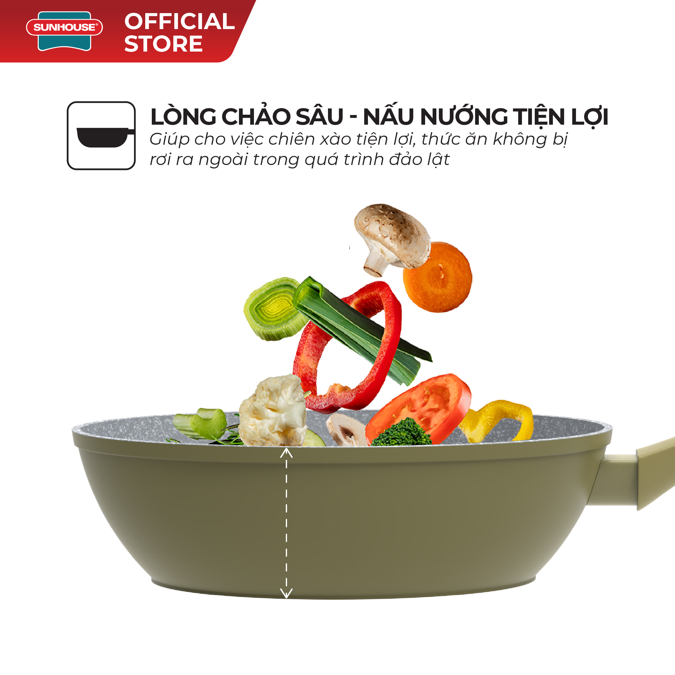 Chảo siêu bền đá sâu đáy từ Sunhouse Trendy SBD24MA - Ảnh 6