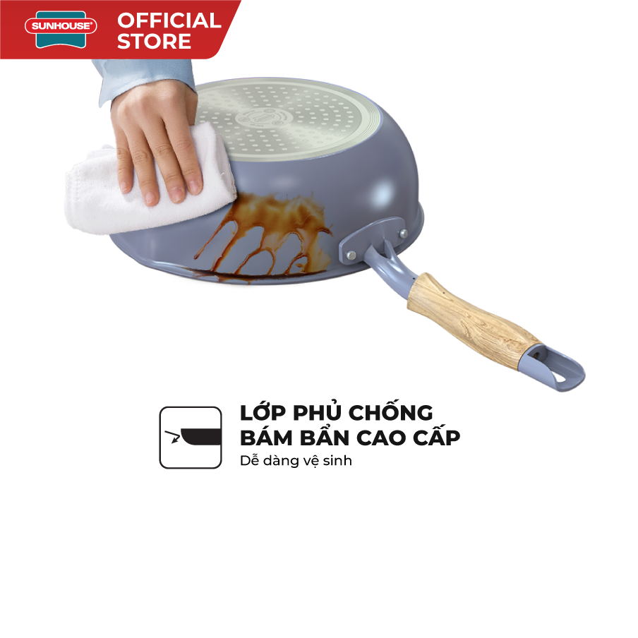 Chảo sâu phủ sứ đáy từ Sunhouse Healthy SDP20M - Ảnh 3
