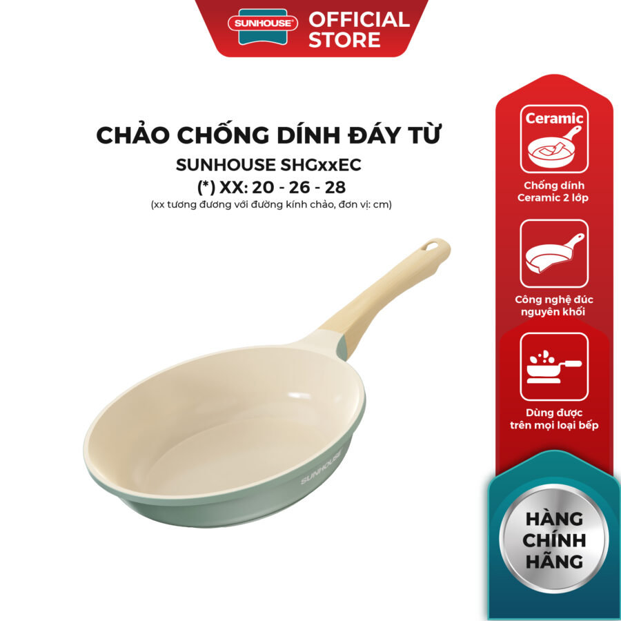 Chảo chống dính đáy từ Sunhouse SHG20EC