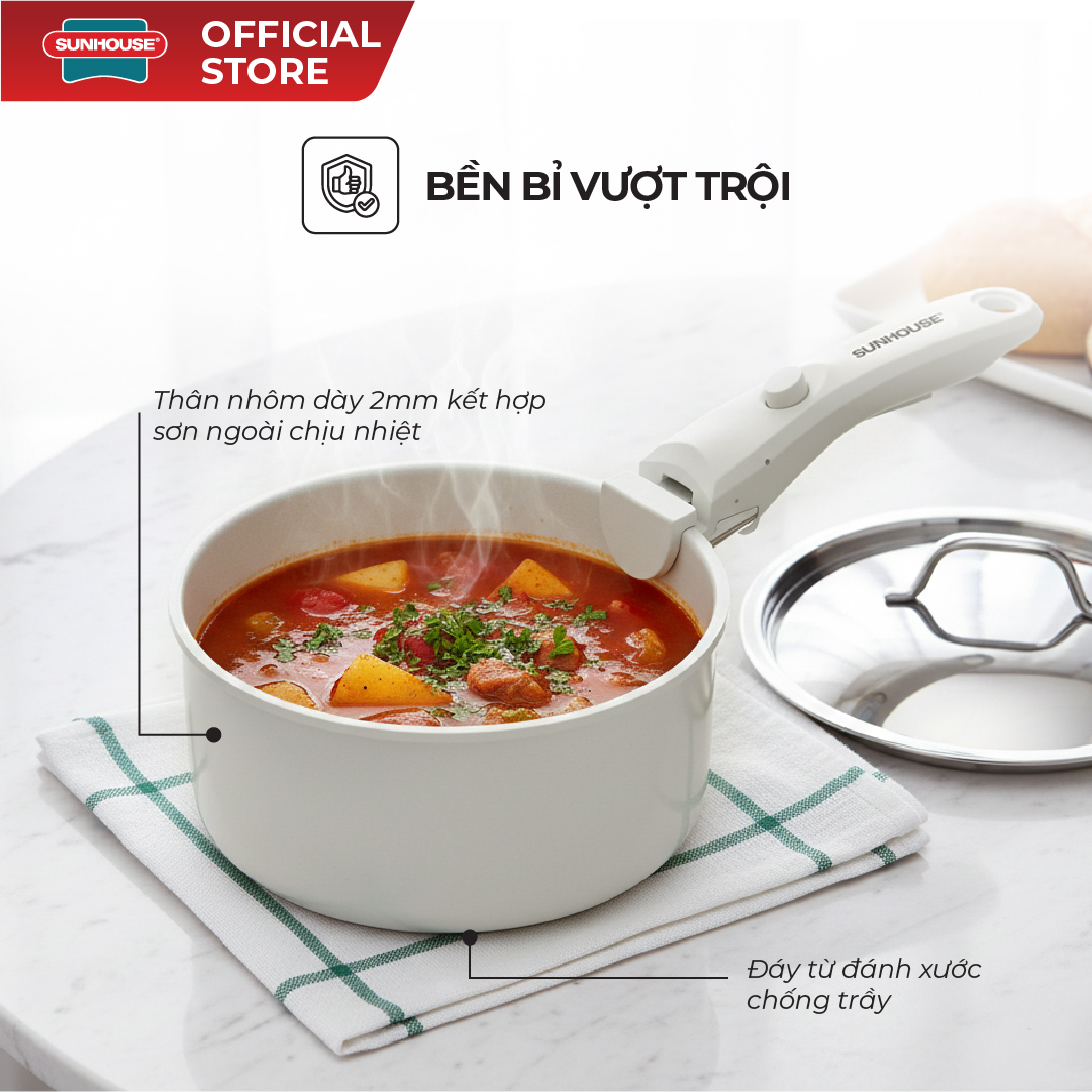 Bộ nồi chảo cán rời chống dính 3 món Sunhouse Trendy SHG509M - Ảnh 6