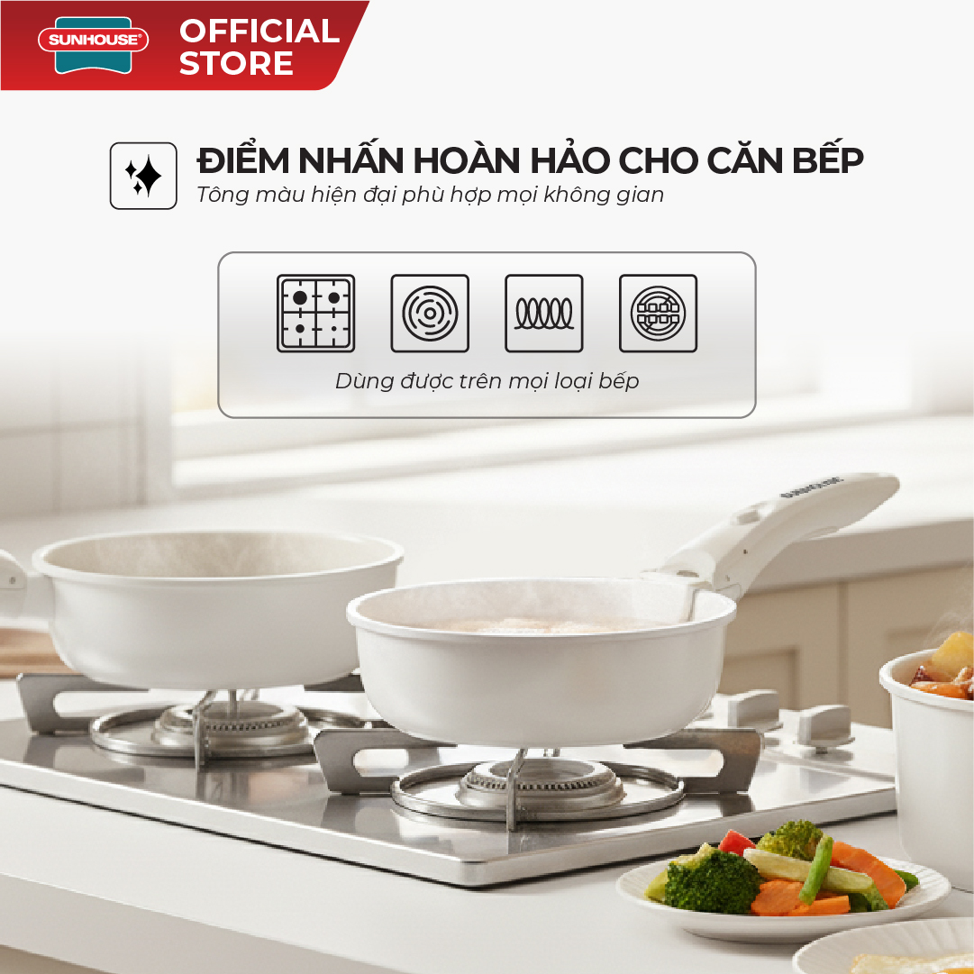 Bộ nồi chảo cán rời chống dính 3 món Sunhouse Trendy SHG509M - Ảnh 7