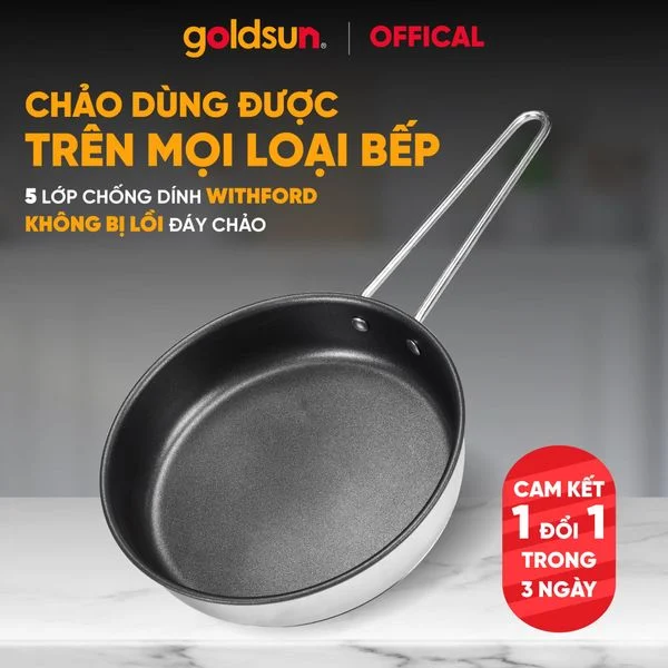 Chảo inox chống dính Goldsun GPA1401