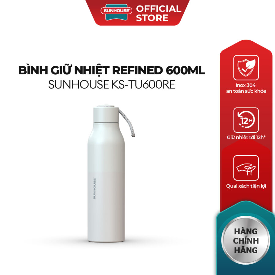 Bình giữ nhiệt Refined 600ml Sunhouse KS-TU600RE