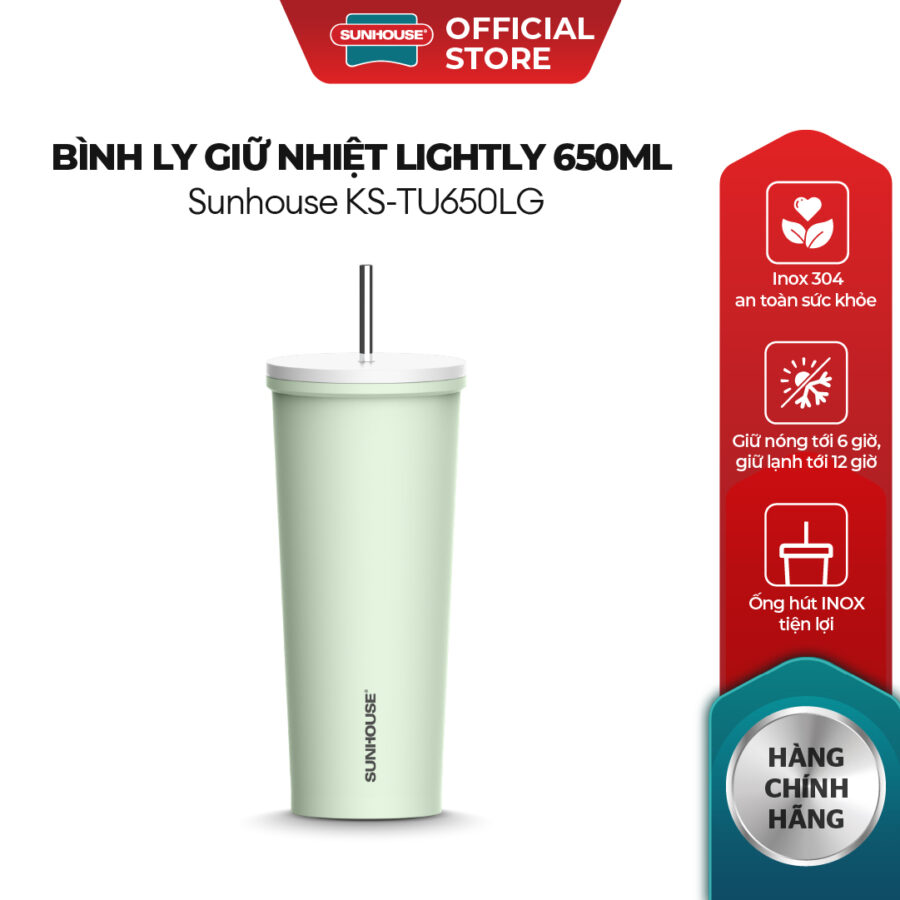 Bình ly giữ nhiệt Lightly 650ml Sunhouse KS-TU650LG