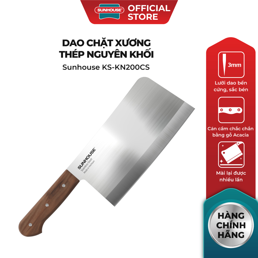 Dao chặt xương thép nguyên khối Sunhouse KS-KN200CS