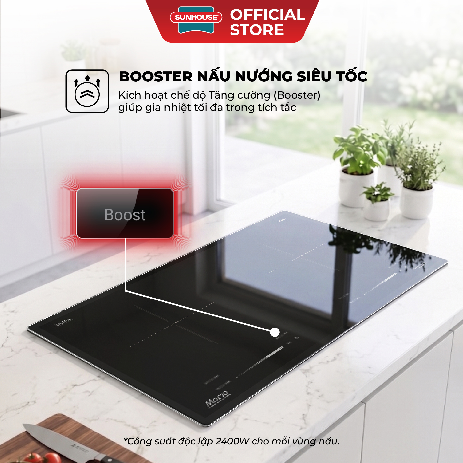 Bếp đôi điện từ Sunhouse MamaMMB82332-TEC - Ảnh 3