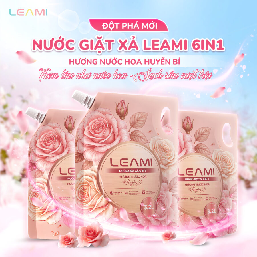 Nước giặt xả 6 in 1 LEAMI- Hương nước hoa huyền bí
