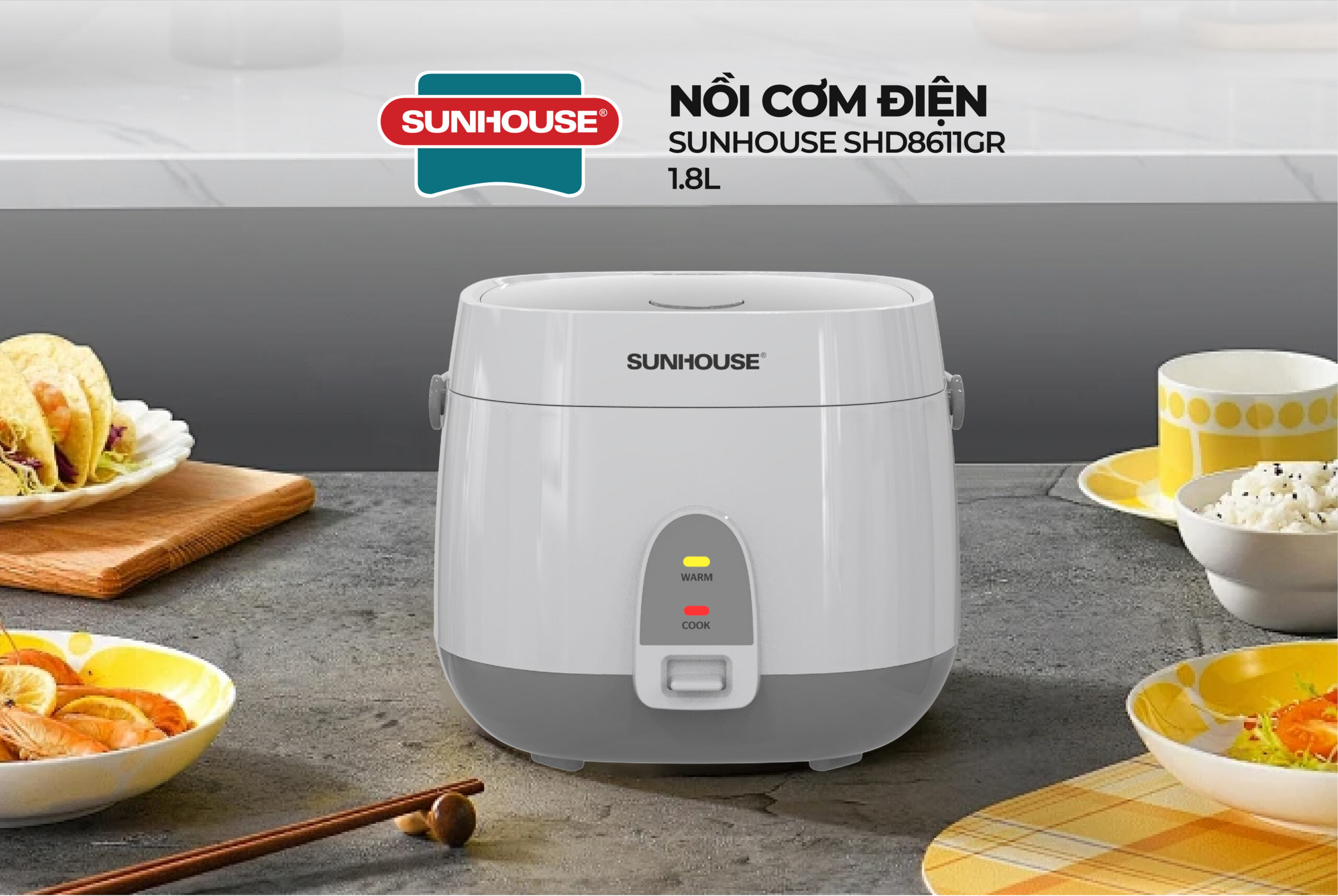 Nồi cơm điện Sunhouse SHD8611GR