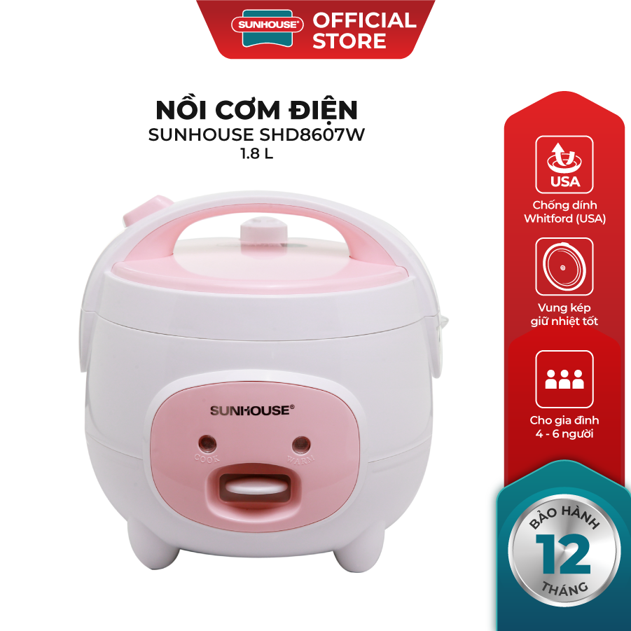 Nồi cơm điện 1.8L Sunhouse SHD8607W
