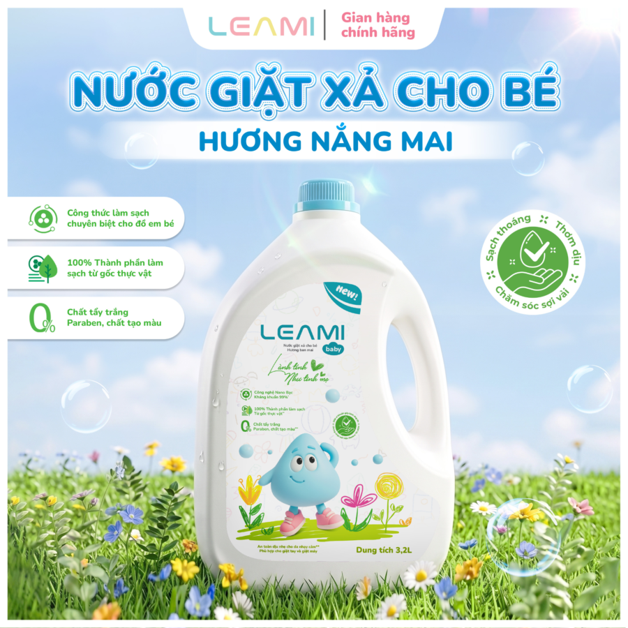 Nước giặt xả cho bé LEAMI Hương ban mai
