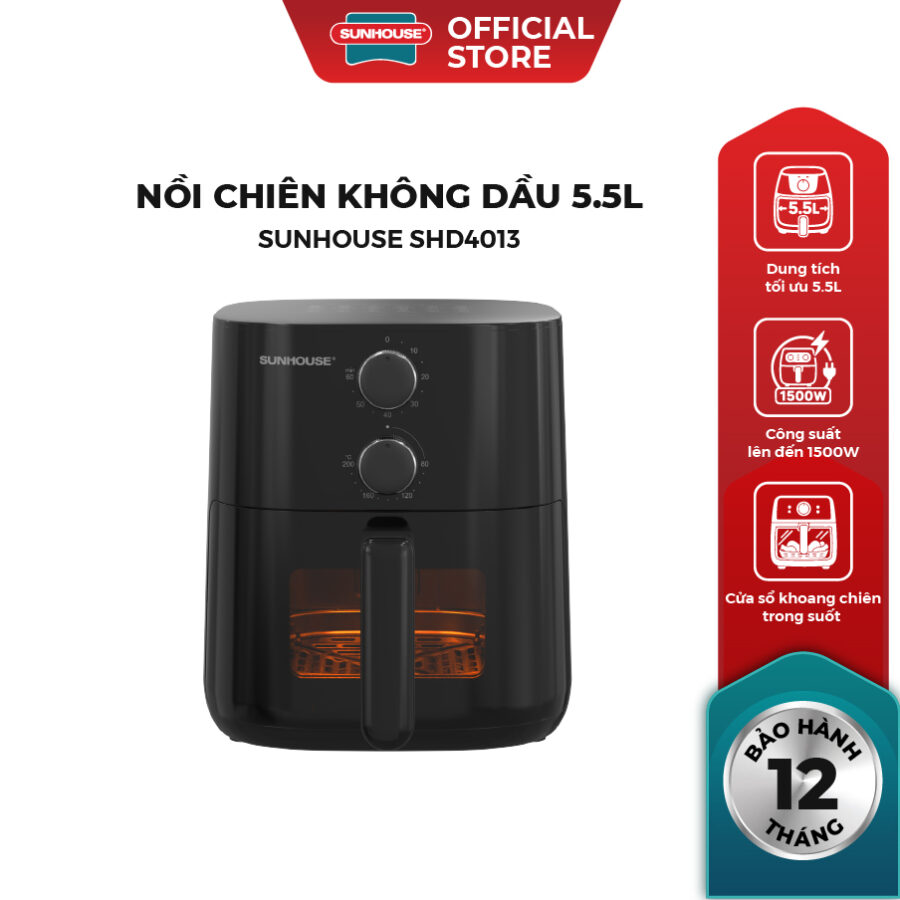 Nồi chiên không dầu 5.5L Sunhouse SHD4013