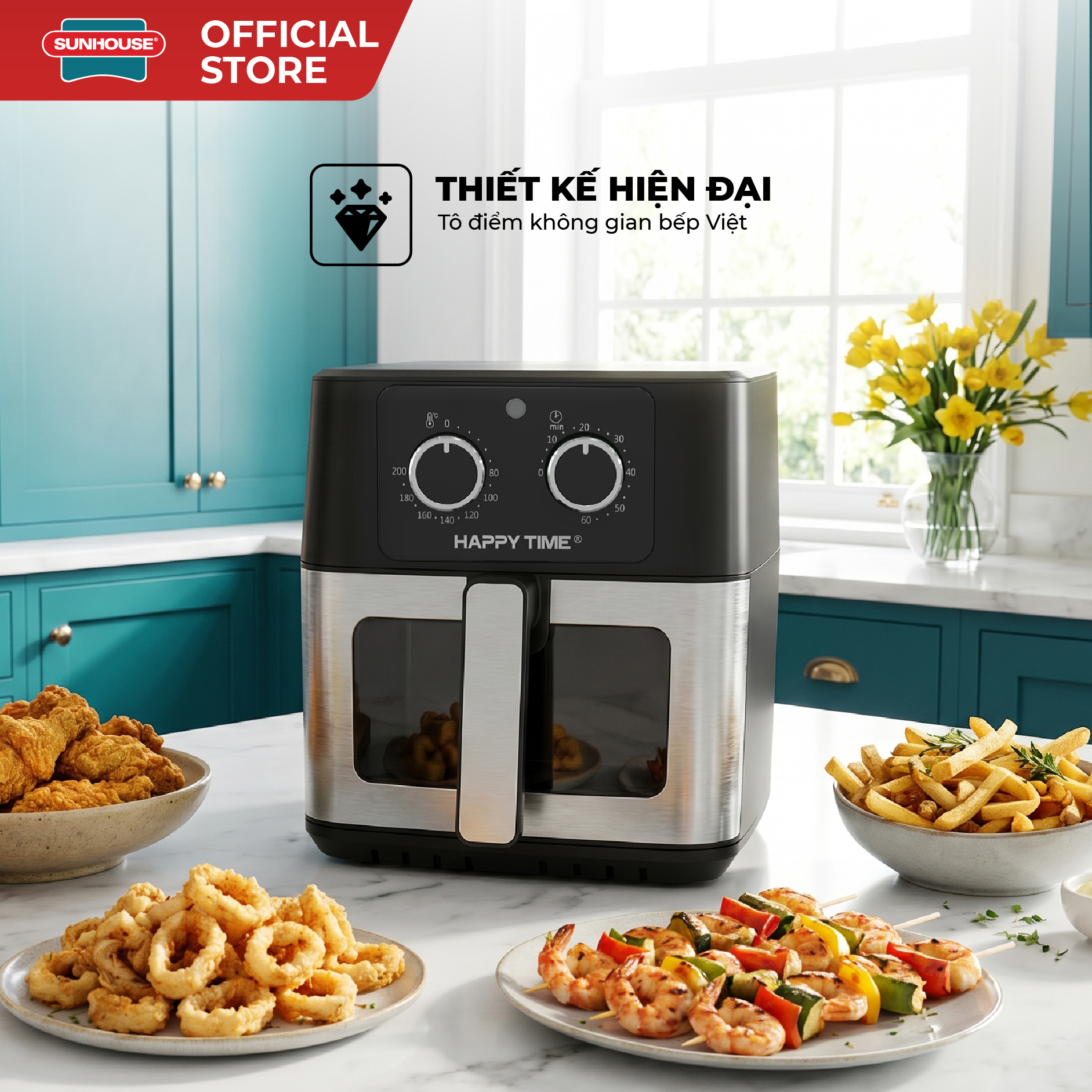 Nồi chiên không dầu 8L HappyTime HTD4041 - Ảnh 2