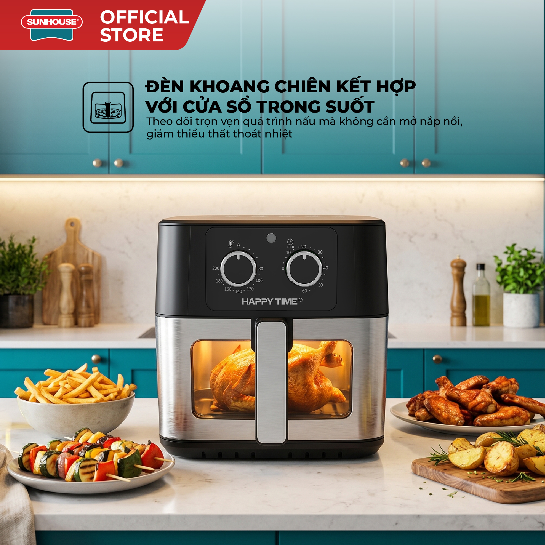 Nồi chiên không dầu 8L HappyTime HTD4041 - Ảnh 7