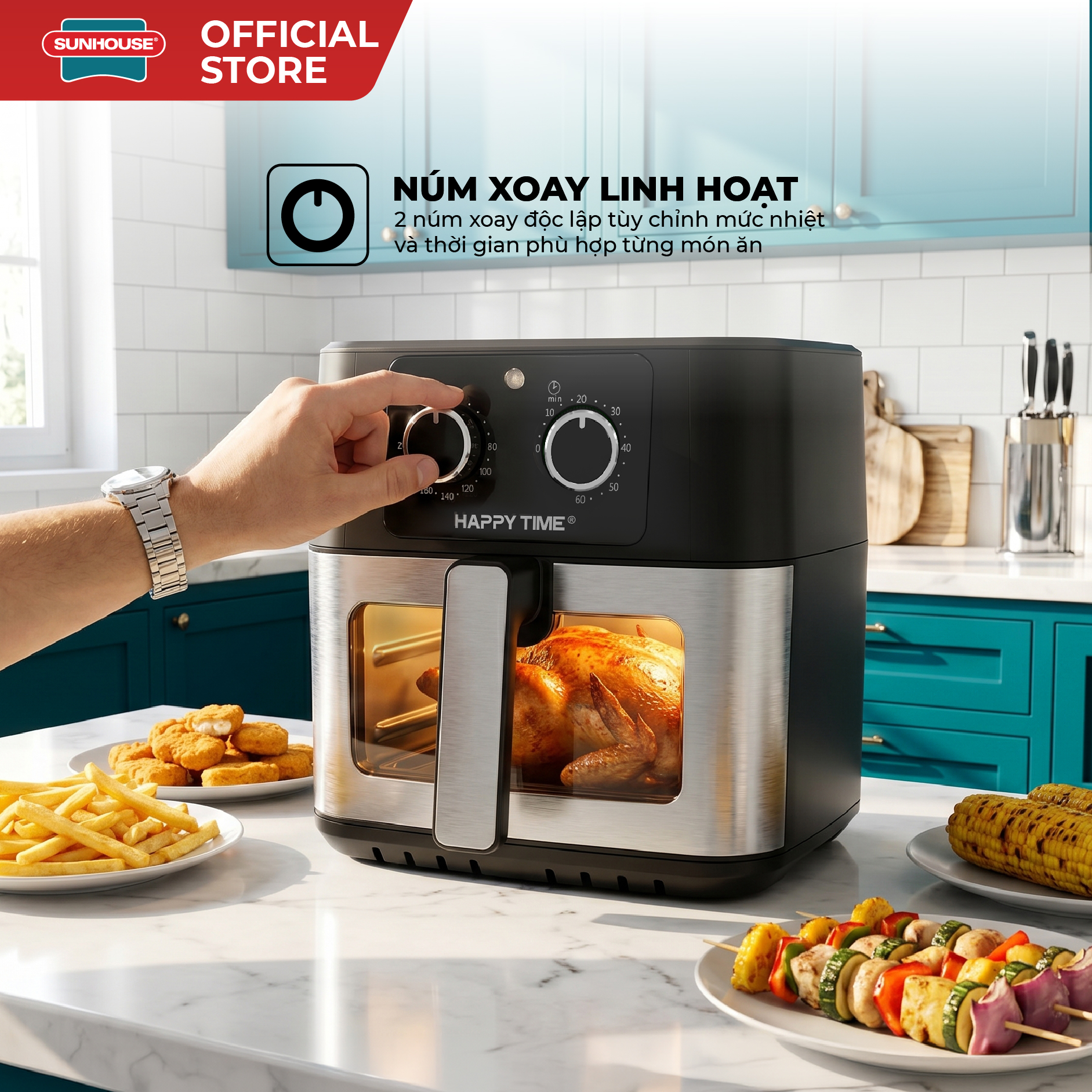 Nồi chiên không dầu 8L HappyTime HTD4041 - Ảnh 6