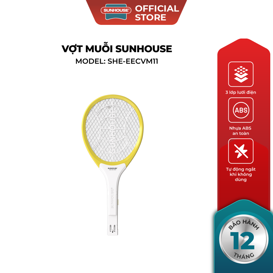Vợt muỗi SHE-EECVM11, màu vàng