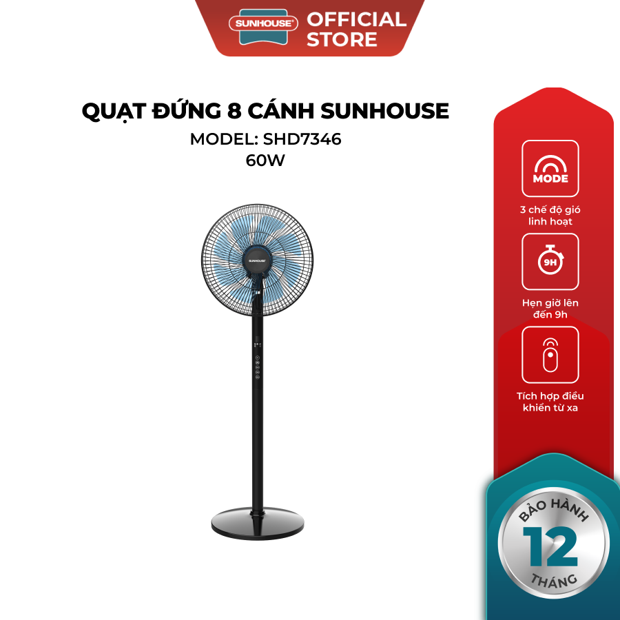 Quạt đứng 8 cánh Sunhouse SHD7346